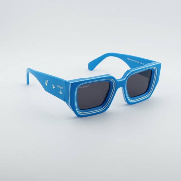 NEW OFF-WHITE SUNGLASSES BLUE UNISEX EYEWEAR OFF-WHITE OERI048 FRANCISCO 4507 Off-White Francisco Dark Grey Sport Unisex Sunglasses  main image 2
